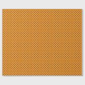 Oranje en zwarte pooldots cadeaupapier (Vlak)