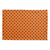Oranje en zwarte pooldots kussensloop (Achterkant)