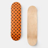 Oranje en zwarte pooldots persoonlijk skateboard (Voorkant)