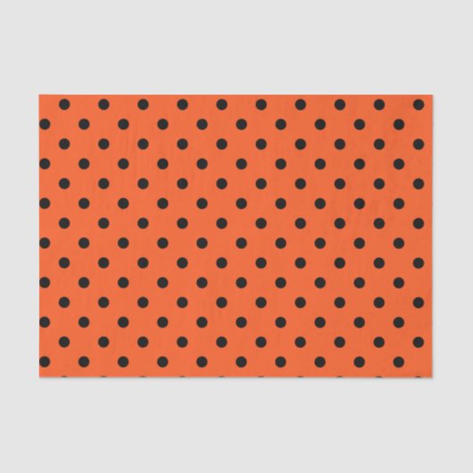 Oranje en zwarte pooldots tissuepapier (Voorkant)