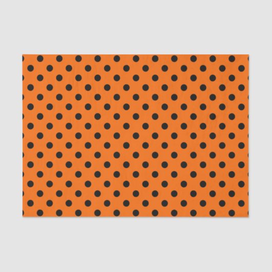 Oranje en zwarte pooldots tissuepapier (Voorkant)