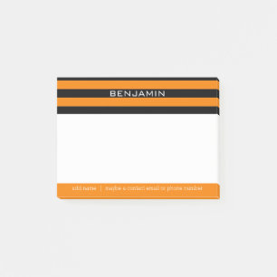 Oranje en zwarte ringbandstripes met aangepaste na post-it® notes