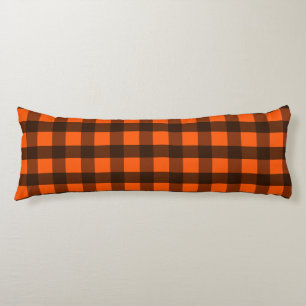 Oranje en Zwarte Ruit Lichaamskussen