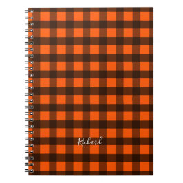Oranje en Zwarte Ruit Notitieboek