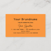 Oranje en zwarte schaakbord Modern met Logo Visitekaartje (Achterkant)