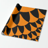 Oranje en zwarte schalen cadeaupapier (Uitgerold)