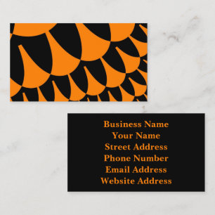 Oranje en zwarte schalen visitekaartje