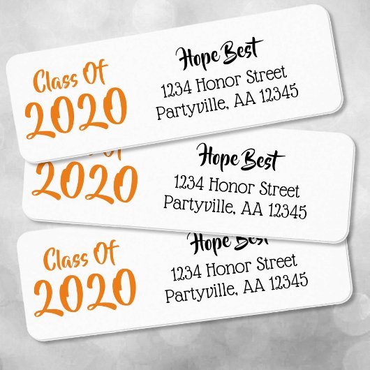 Oranje en zwarte schoolkleuren — Klassenadres Etiket