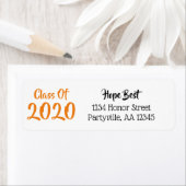 Oranje en zwarte schoolkleuren — Klassenadres Etiket (Insitu)