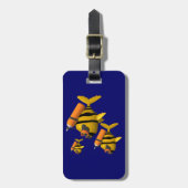 Oranje en zwarte Scuba vis Bagagelabel (Voorkant verticaal)