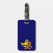 Oranje en zwarte Scuba vis Bagagelabel (Achterkant verticaal)