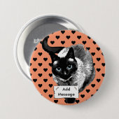 Oranje en Zwarte Siamese Kat Knop Leeg Bericht Ronde Button 7,6 Cm (Voorkant /achterkant)