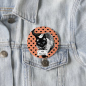 Oranje en Zwarte Siamese Kat Knop Leeg Bericht Ronde Button 7,6 Cm (In situ)