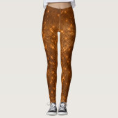 Oranje en zwarte Sparkle Halloween kostuum Leggings (Voorkant)