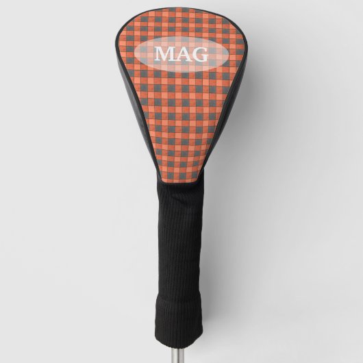Oranje en zwarte spelcontrole golfheadcover (Voorkant)
