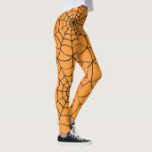 Oranje en zwarte spin Web Halloween-Leggings Leggings (Rechts)