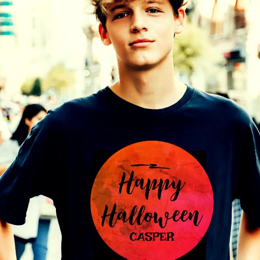 Oranje en zwarte Spooky Family Matching Halloween Tri-Blend Shirt