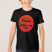 Oranje en zwarte Spooky Family Matching Halloween Tri-Blend Shirt (Voorkant)