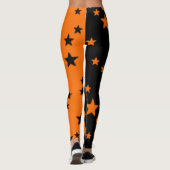 Oranje en zwarte Star-Leggings Leggings (Achterkant)