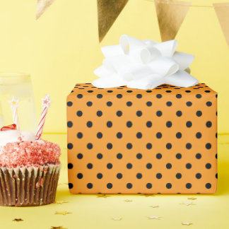 Oranje en Zwarte Stippen Cadeaupapier