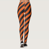 Oranje en zwarte streep leggings (Achterkant)