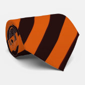 Oranje en zwarte streep stropdas (Opgerold)