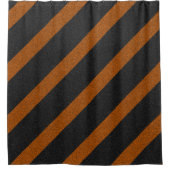 Oranje en zwarte strepen Glitter Douchegordijn (Voorkant)