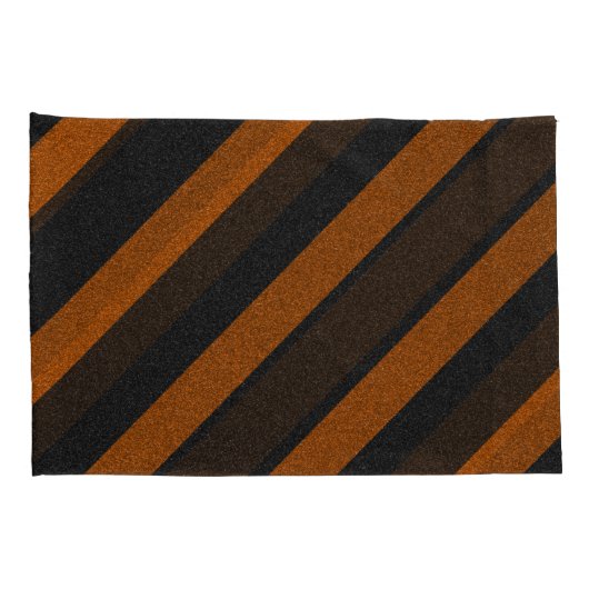 Oranje en zwarte strepen Glitter Kussensloop (Achterkant-Rechts)