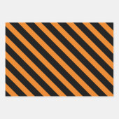 Oranje en zwarte strepen Halloween party Inpakpapier Vel (Voorkant)