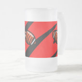 ORANJE EN ZWARTE STREPEN MATGLAS BIERPUL (Voorkant rechts)