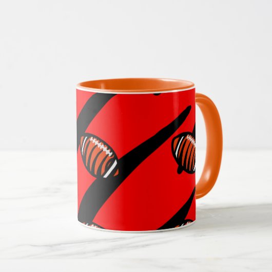 ORANJE EN ZWARTE STREPEN  MOK (Voorkant rechts)