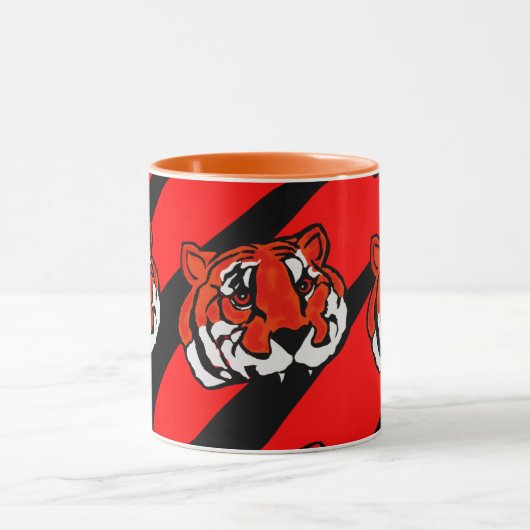 ORANJE EN ZWARTE STREPEN MOK (Midden)