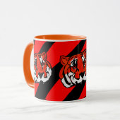 ORANJE EN ZWARTE STREPEN MOK (Voorkant links)