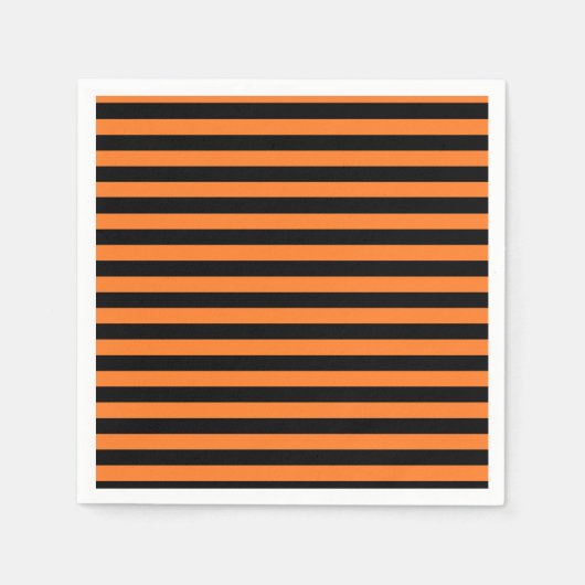 Oranje en zwarte strepen Papieren servetten (Voorkant)