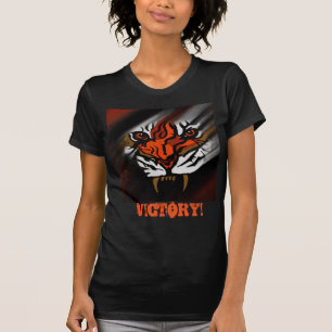 ORANJE EN ZWARTE STREPEN T-SHIRT