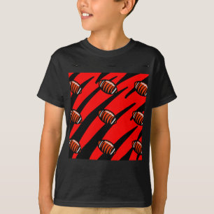 ORANJE EN ZWARTE STREPEN  T-SHIRT