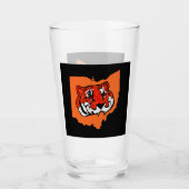 ORANJE EN ZWARTE STRIPEN GLAS (Voorkant)