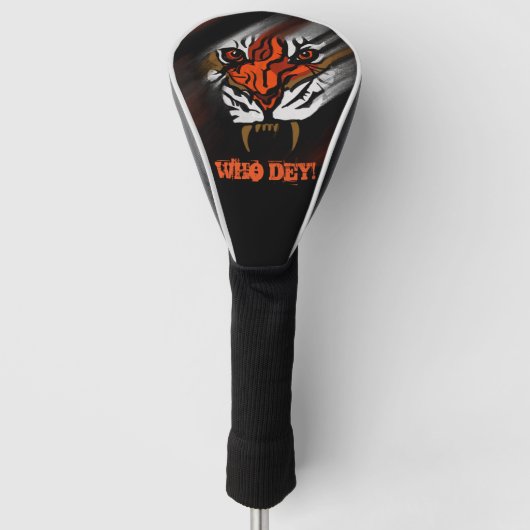 ORANJE EN ZWARTE STRIPEN GOLFHEADCOVER (Voorkant)