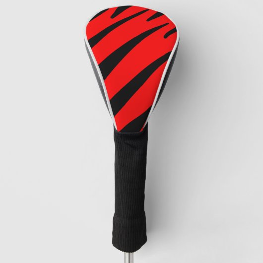 ORANJE EN ZWARTE STRIPEN GOLFHEADCOVER (Voorkant)