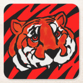 ORANJE EN ZWARTE STRIPEN KARTONNEN ONDERZETTERS (Voorkant)