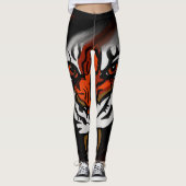ORANJE EN ZWARTE STRIPEN LEGGINGS (Voorkant)