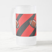 ORANJE EN ZWARTE STRIPEN MATGLAS BIERPUL (Voorkant links)