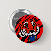 ORANJE EN ZWARTE STRIPEN RONDE BUTTON 5,7 CM (Voorkant /achterkant)