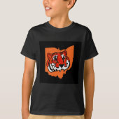 ORANJE EN ZWARTE STRIPEN T-SHIRT (Voorkant)