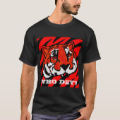 ORANJE EN ZWARTE STRIPEN T-SHIRT (Voorkant)