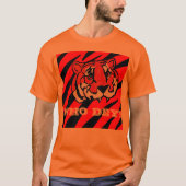 ORANJE EN ZWARTE STRIPEN T-SHIRT (Voorkant)