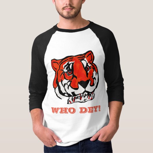 ORANJE EN ZWARTE STRIPEN T-SHIRT (Voorkant)