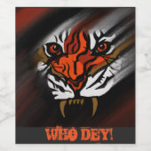 ORANJE EN ZWARTE STRIPEN WIJN ETIKET (Enkel label)