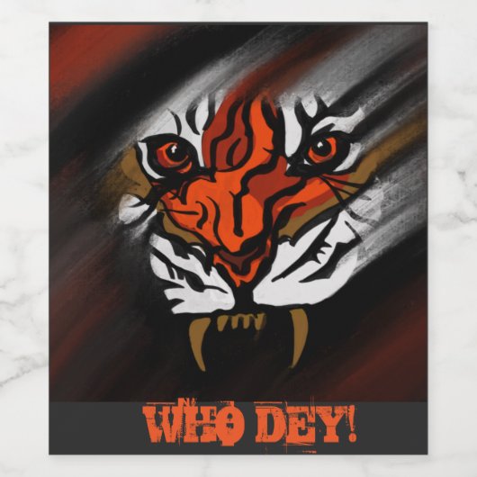 ORANJE EN ZWARTE STRIPEN WIJN ETIKET (Enkel label)