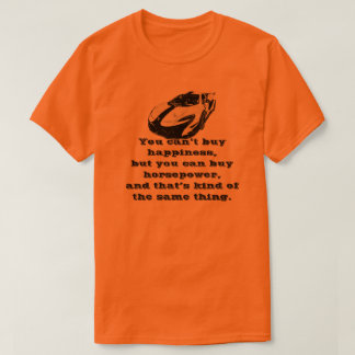 Oranje en zwarte superauto kopen geluk t-shirt